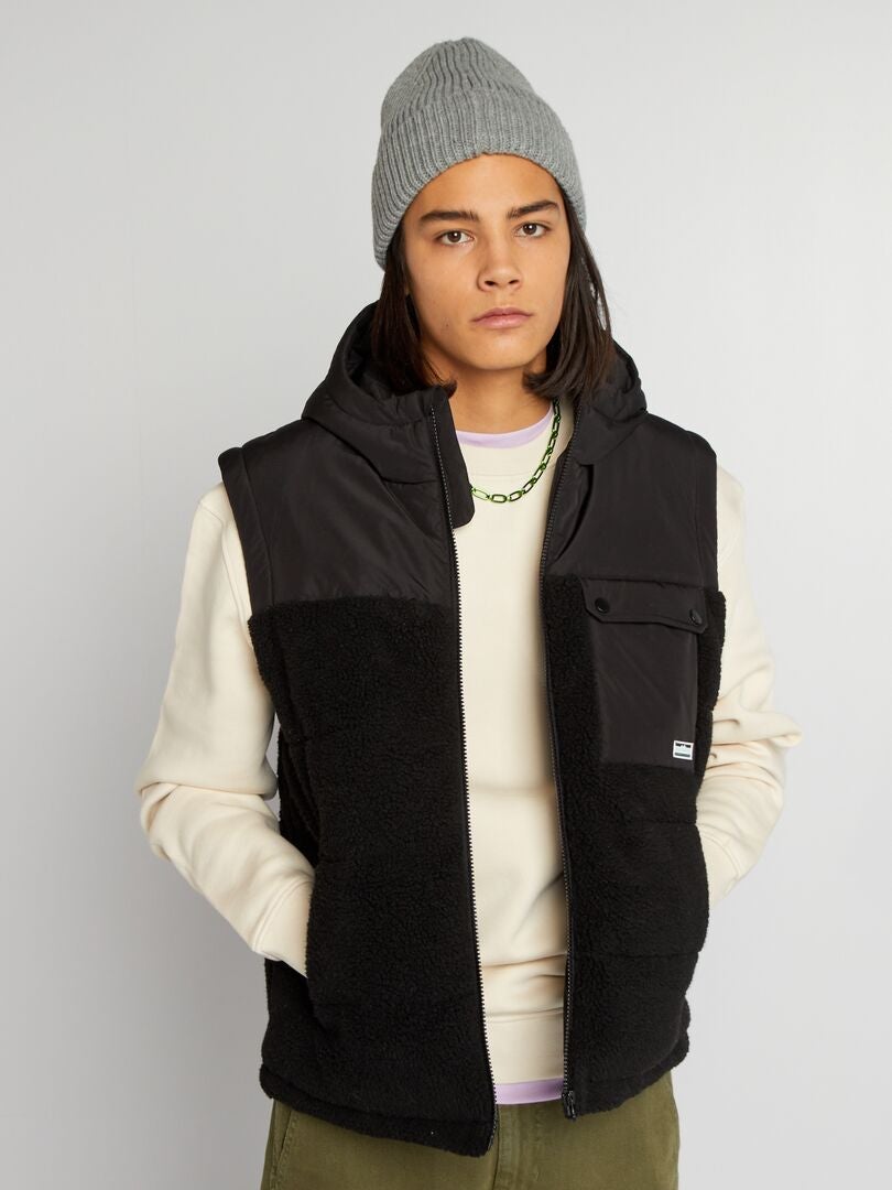 Mouwloos Sherpa-jack - Zwart