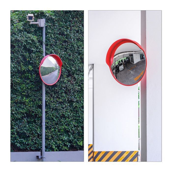 Relaxdays 60cm Traffic Mirror, Professional, Weatherproof, Indoor/Outdoor, Mounting Included