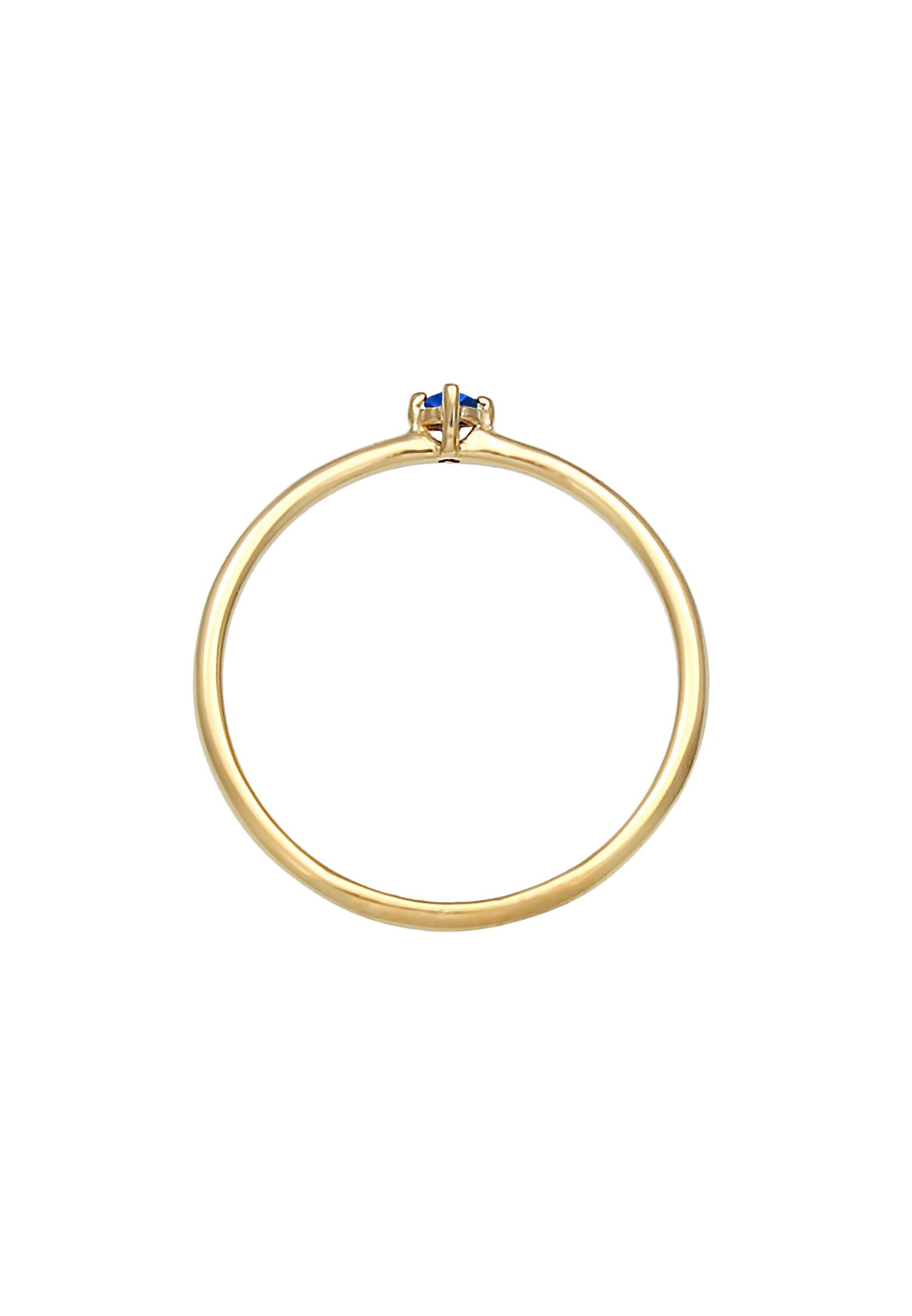 Elli Solitaire pour femme avec saphir synthétique en argent sterling 925 plaqué or