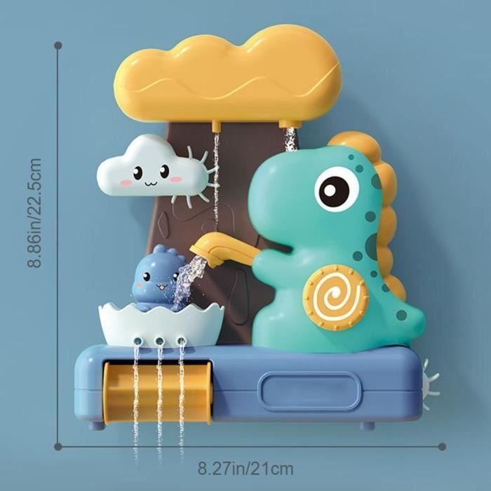 Juguete de baño - OMABETA - Cascada de dinosaurios - ABS no tóxico - 3 ventosas - Unisex