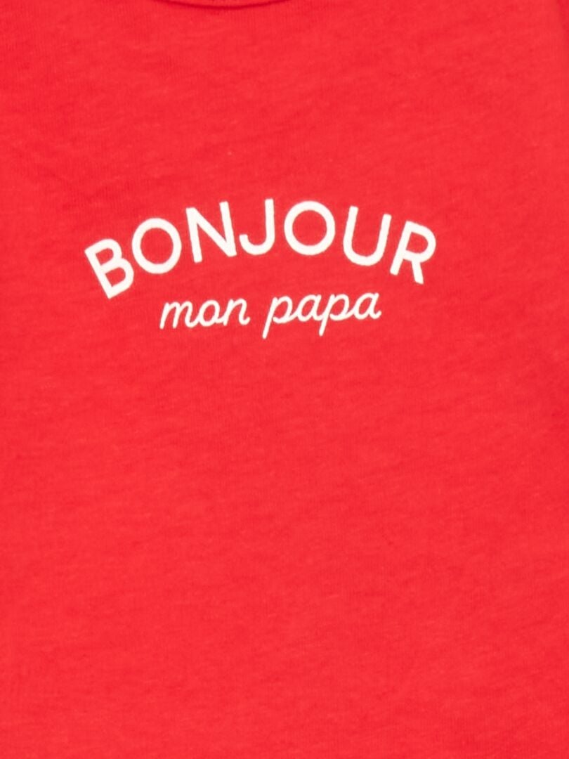 T-shirt met lange mouwen en print - ROOD