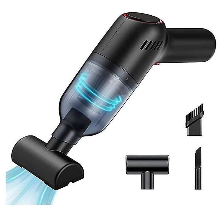Aspiradora inalámbrica para coche - MICH - Recargable - 120W - Motor de CC de 7,4V - Filtro lavable - Negra - ABS