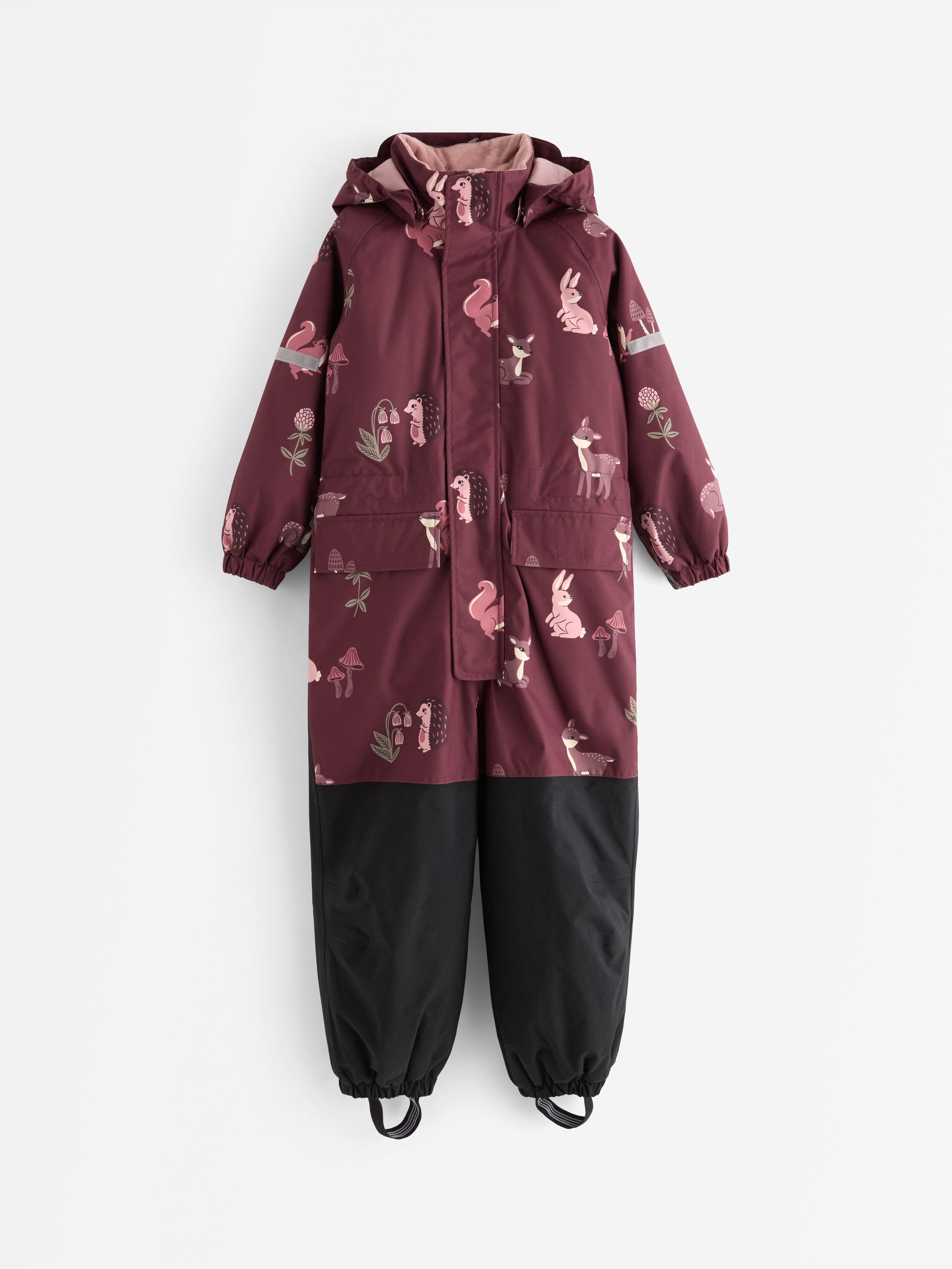 Mono impermeable acolchado color lila oscuro empolvado