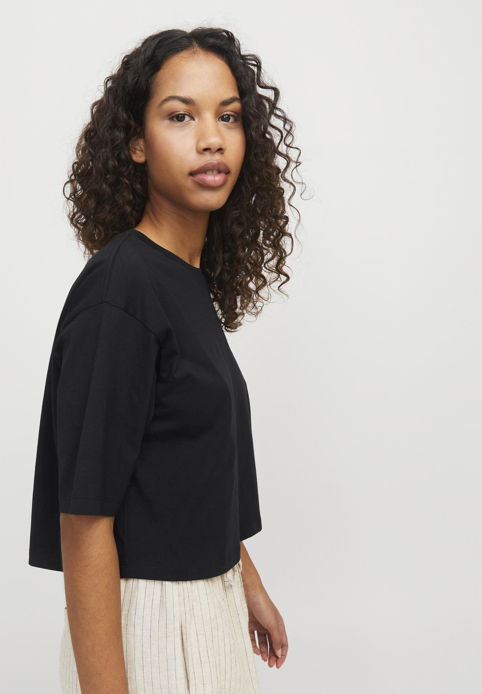 JJXX JXANDREA LOOSE CROPPED - T-shirt basic - nera