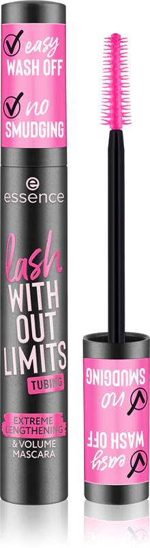 essence lash WITHOUT LIMITS TUBING máscara para cílios que engrossa e alonga os cílios