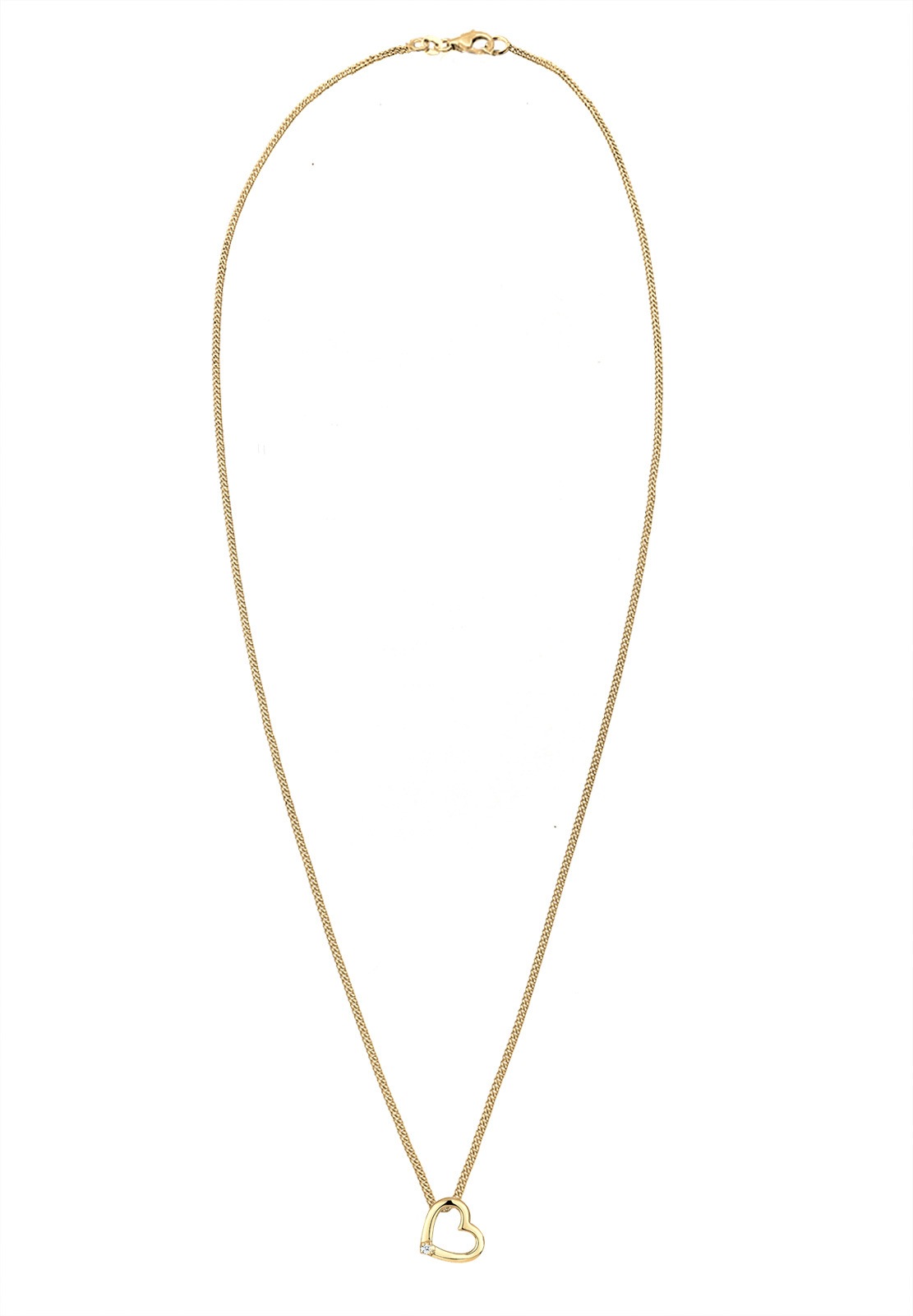 Elli DIAMONDS Femmes Pendentif Coeur Amour Délicat avec Diamant (0.015 ct.) en Argent Sterling 925