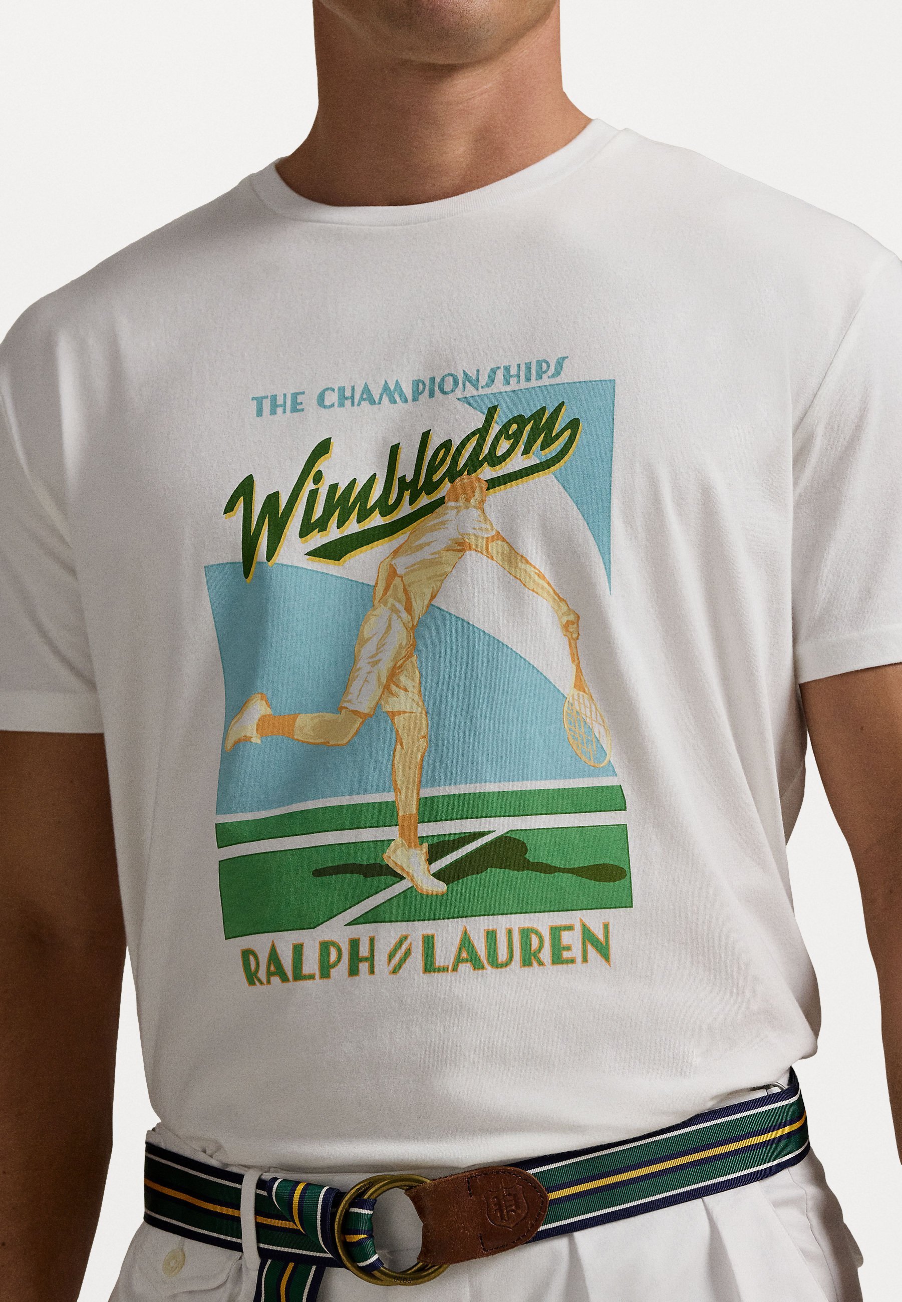 WIMBLEDON CLASSIC FIT LOGO TSHIRT UNISEX - Triko s potiskem - black/white