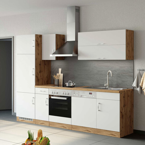 PORTO keukenunit, 270 cm, wit/wotan