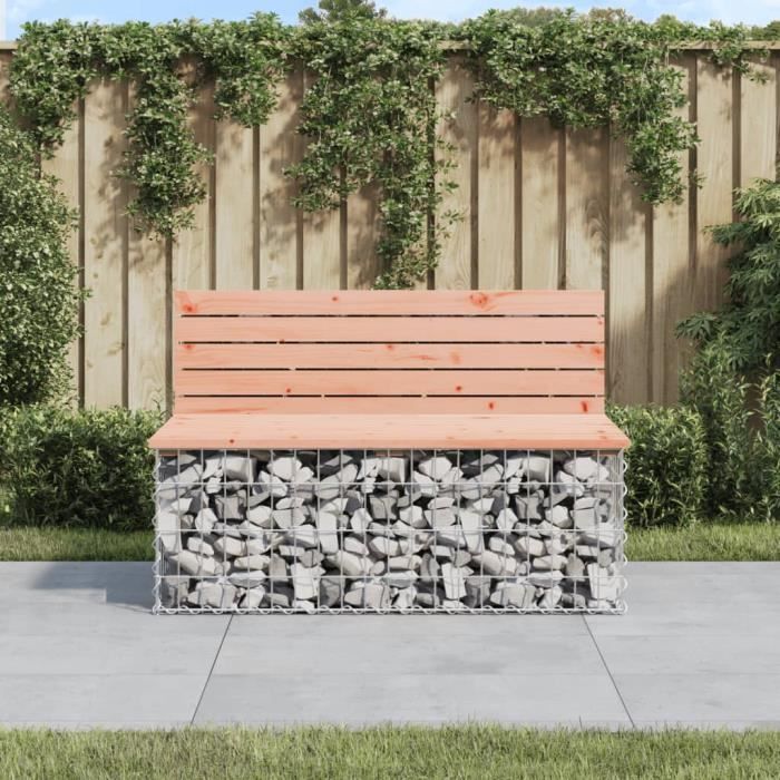 Panchina da giardino vidaXL Gabion Design 103x70x65cm in legno massello di abete di Douglas 834375