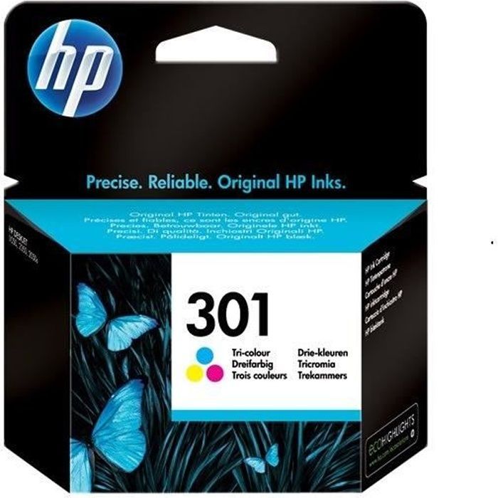 HP 301 Genuine Tri-Color Ink Cartridge (CH562EE) for HP Envy 4505 and HP DeskJet 1050/1512/2548/3057A
