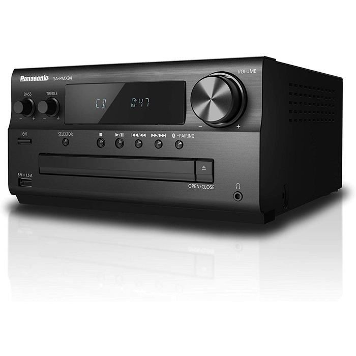 Sistema stereo PANASONIC SC-PMX94 - AUX, Bluetooth, DAB+, CD, FM - Audio ad alta risoluzione 2 x 60 W Nero