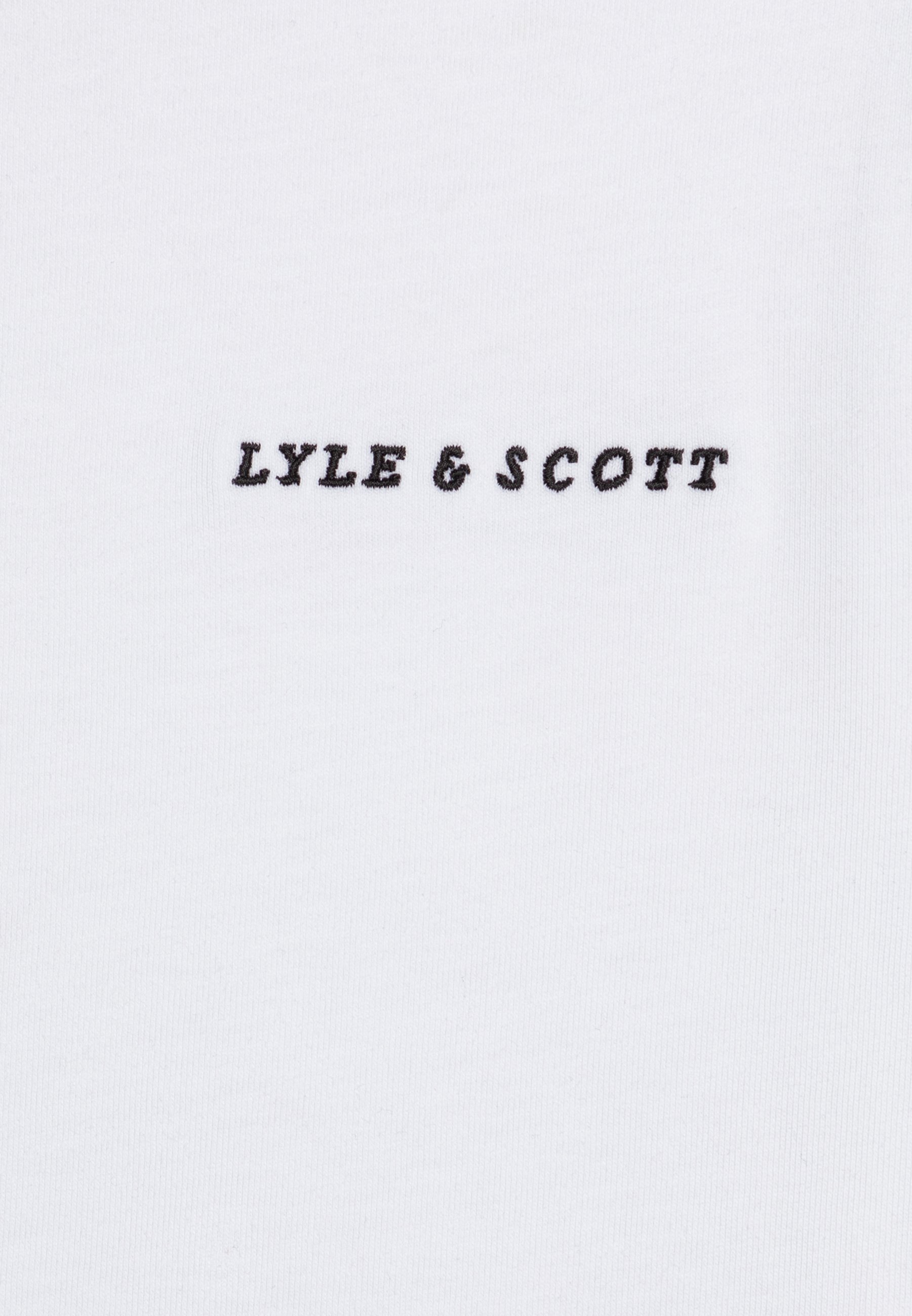 T-shirt basique blanc à broderie Lyle & Scott SCRIPT