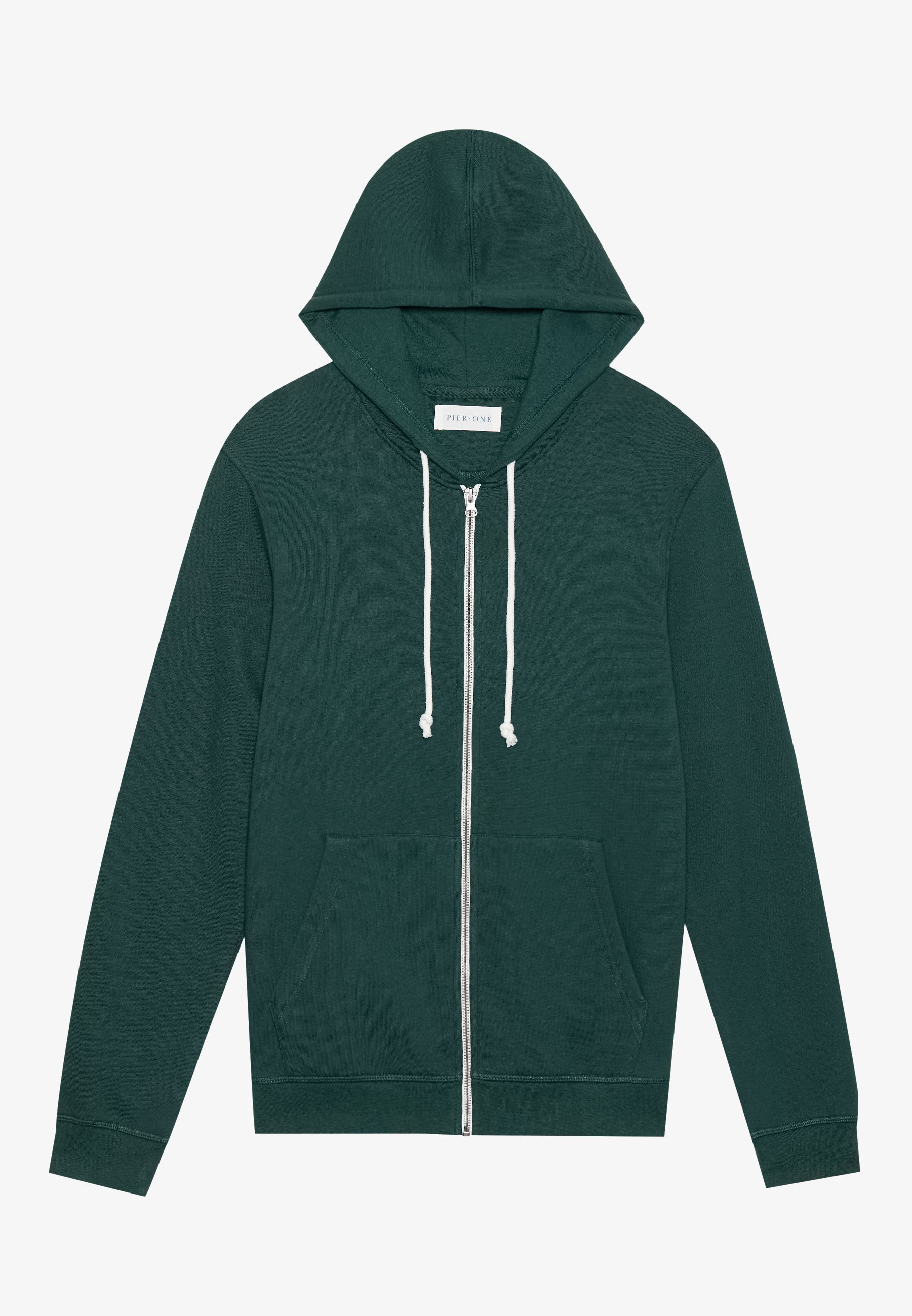 Pier One 2 PACK - Vetoketjullinen collegepaita - tummanharmaa/tummanvihreä