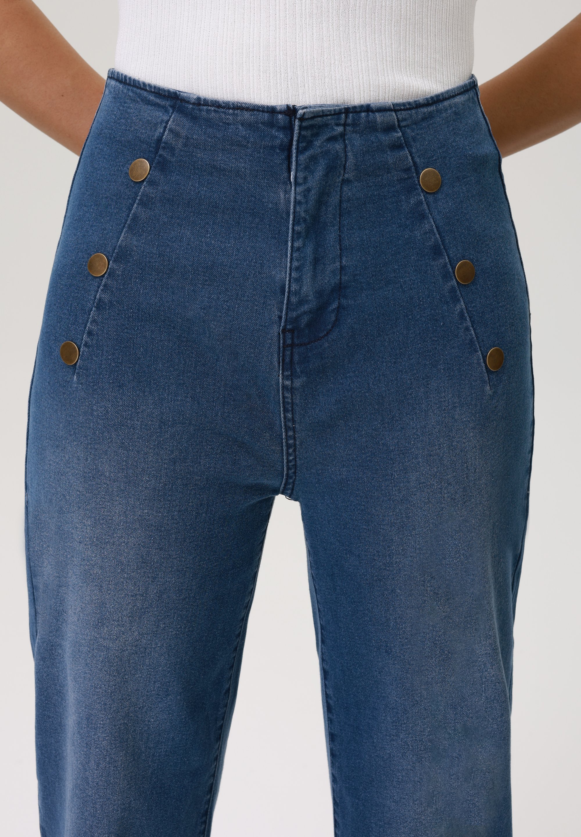 Anna Field jeans met rechte pijpen - middenblauwe wassing
