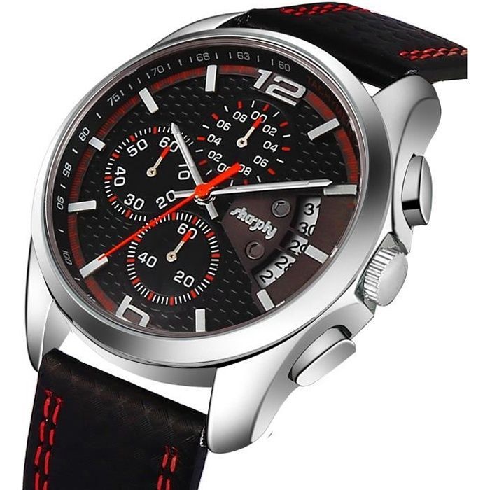 Orologio da uomo di lusso, sportivo, cronografo, impermeabile, con datario.