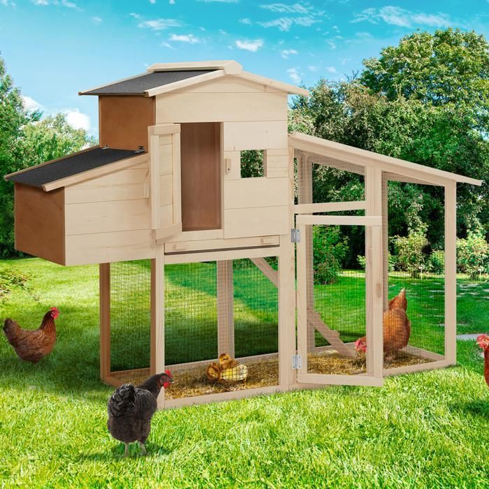 IDMARKET COMFORT Kippenhok met houten legnest