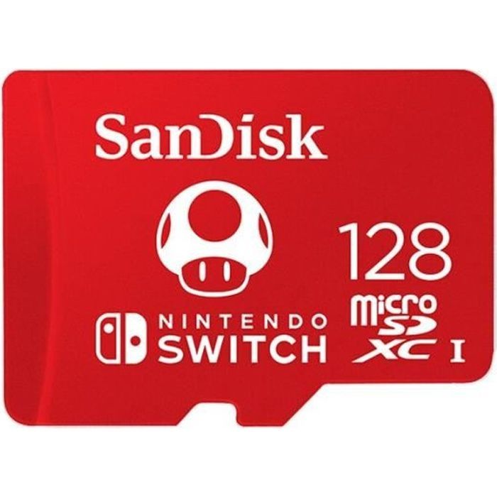 Tarjeta de memoria microSD de 256 GB - SanDisk - Nintendo Switch - Tema de Mario - 128 GB