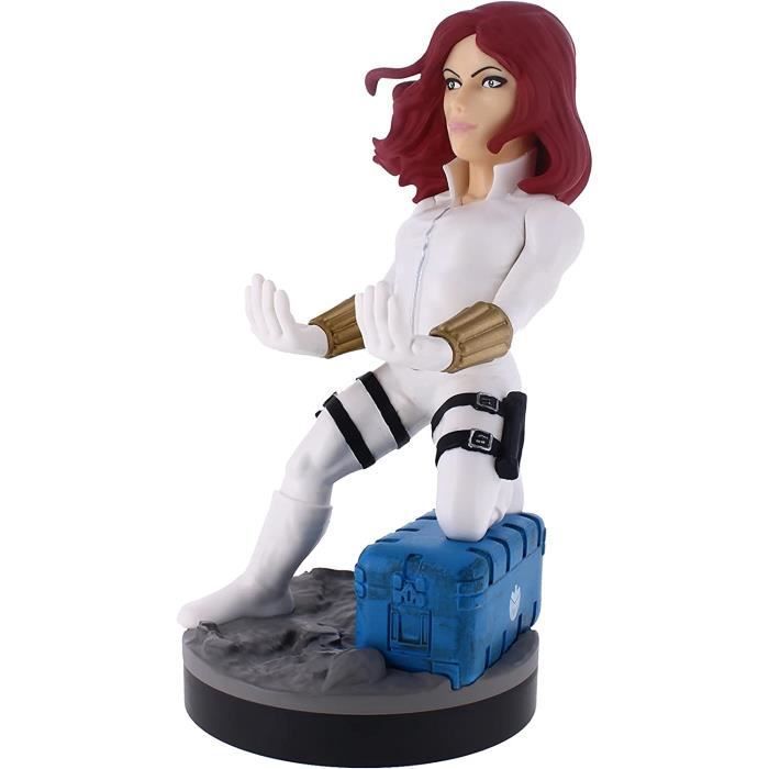 Figurine Support - Marvel - Black Widow - Chargeur Manettes PS4/XBOX ONE - 20,5 cm - Câble USB 3m