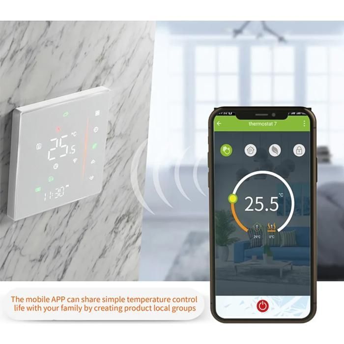 Thermostat intelligent - YYV - Wi-Fi - Tactile - Compatible Alexa et Google Home - 16A chauffage sol