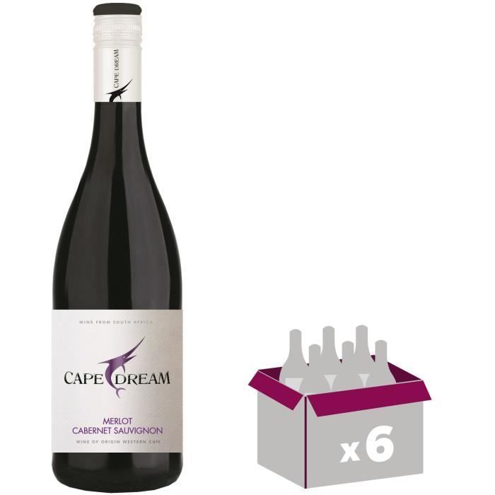 Cape Dream 2021 Merlot Cabernet - Vino tinto sudafricano x6