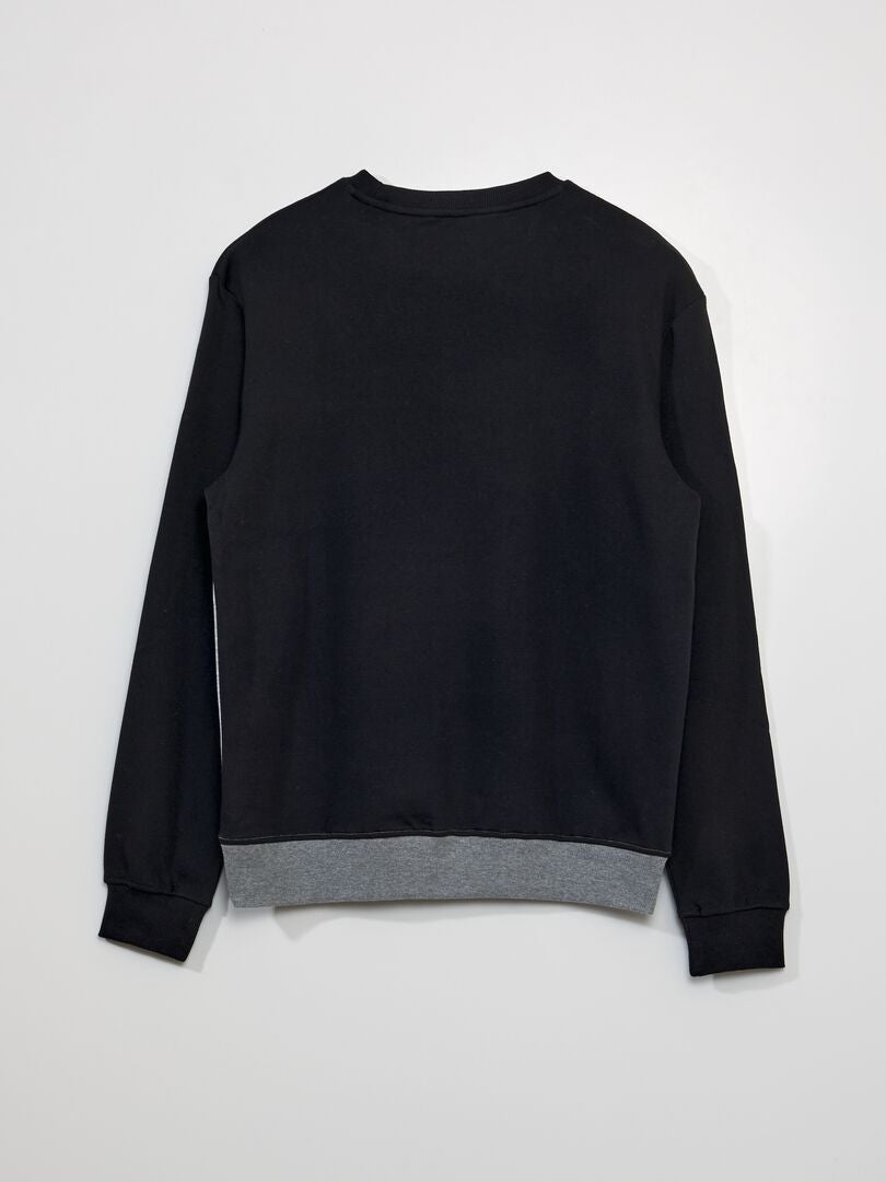 Sweatshirt met kleurblokken van fleecestof - GRIJS