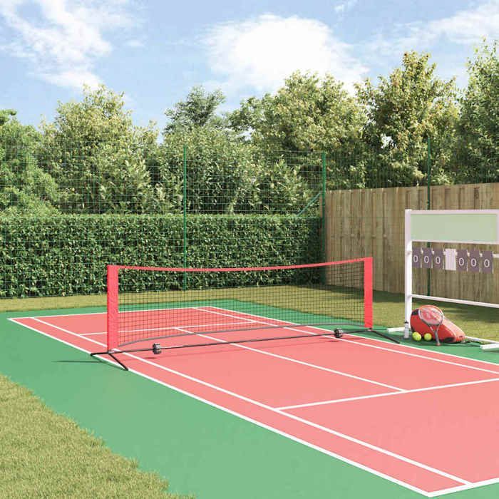 Schwarzes und rotes Tennisnetz 301 x 90,5 x 87 cm Polyester-Mothinessto11266