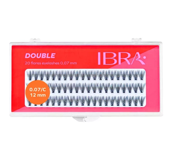 Ibra Sztuczne Rzęsy Double kępki czarne C0,07 12mm