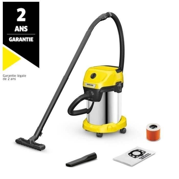 KARCHER WD 3 S V-19/4/20 Wet and Dry Vacuum Cleaner - 19L Stainless Steel Tank - 1000W (Blower Function)