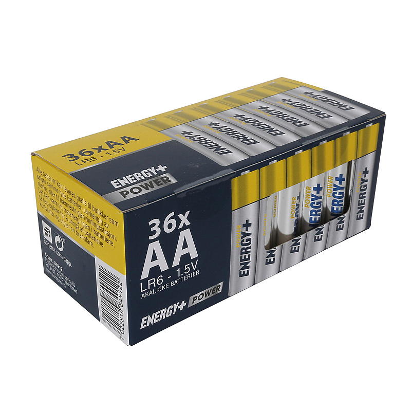 Confezione da 36 batterie AA, Power Energy