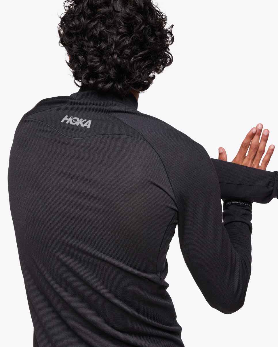 HOKA BaseZip Hosszú Ujjú Fekete