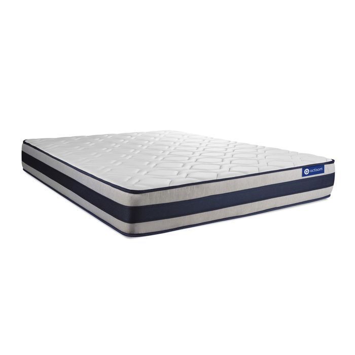 Conjunto de colchón y base de cama de 140x200 cm - Base de cama blanca (requiere montaje) - Actiflex Ergo