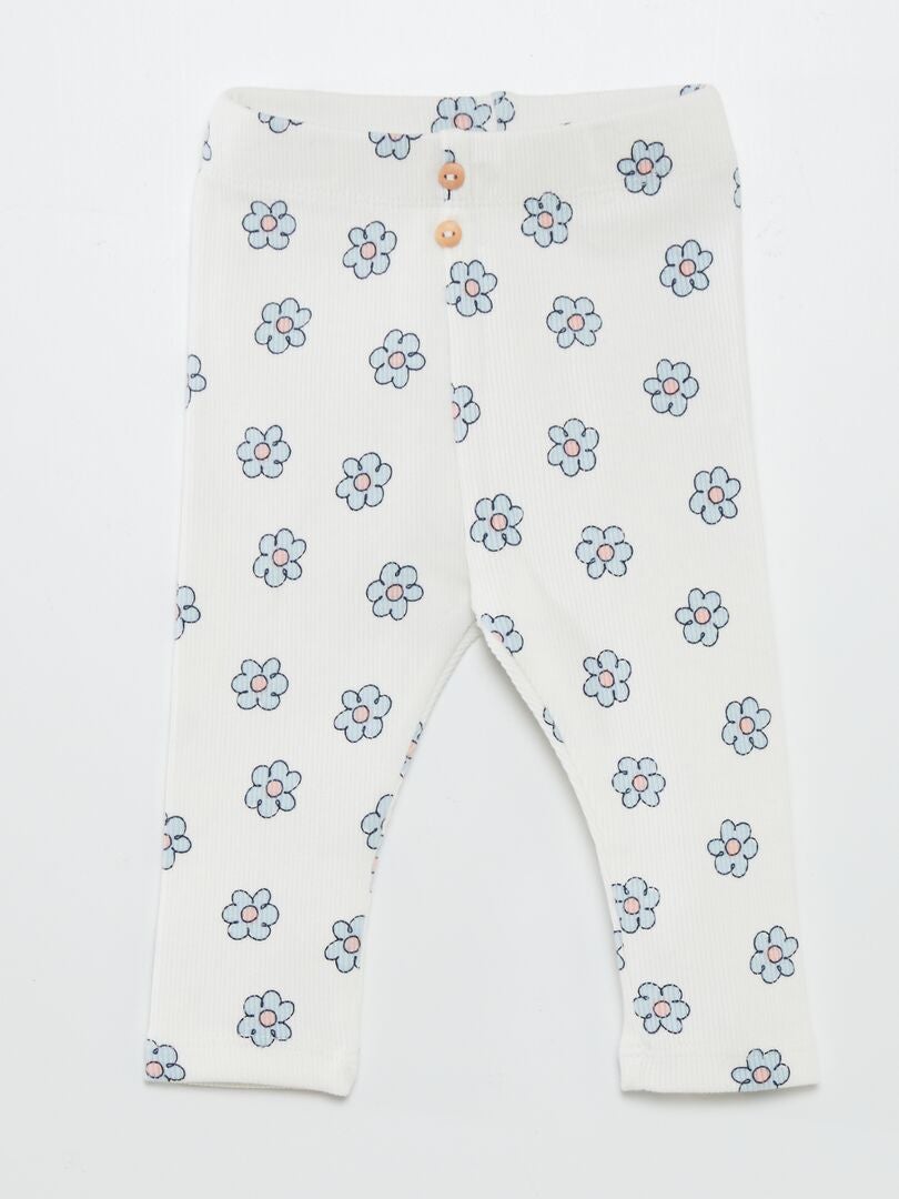 Calça legging comprida estampada - BRANCA