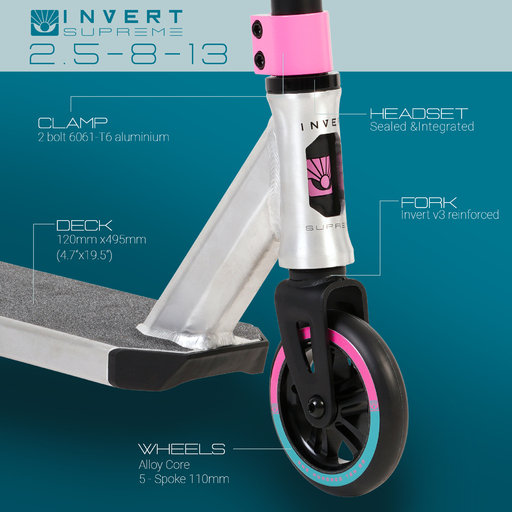  Invert Supreme Intermediate Stunt Scooter for Children Ages 8-13