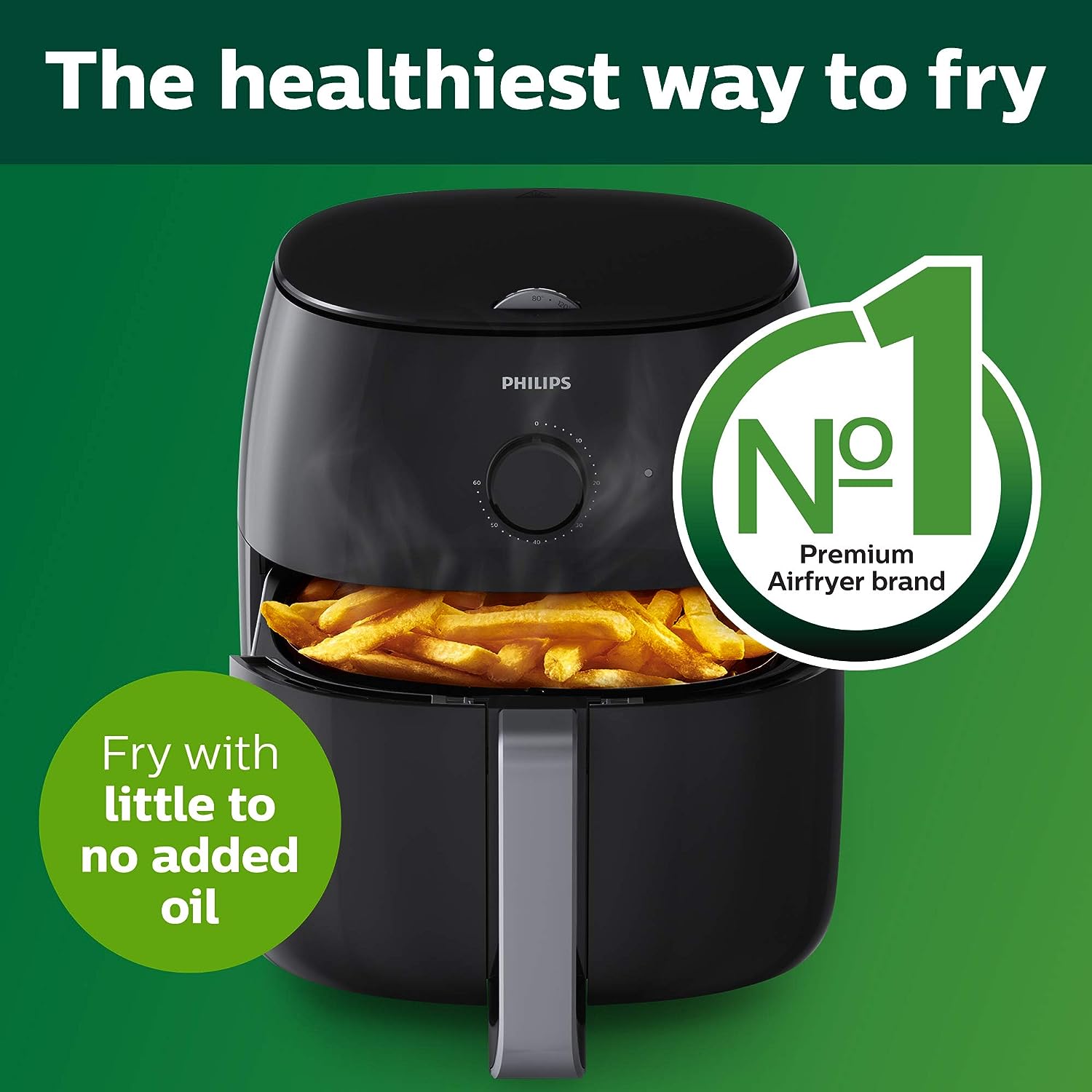 Philips Premium Airfryer XXL met vetverwijderingstechnologie, zwart, HD9630/98
