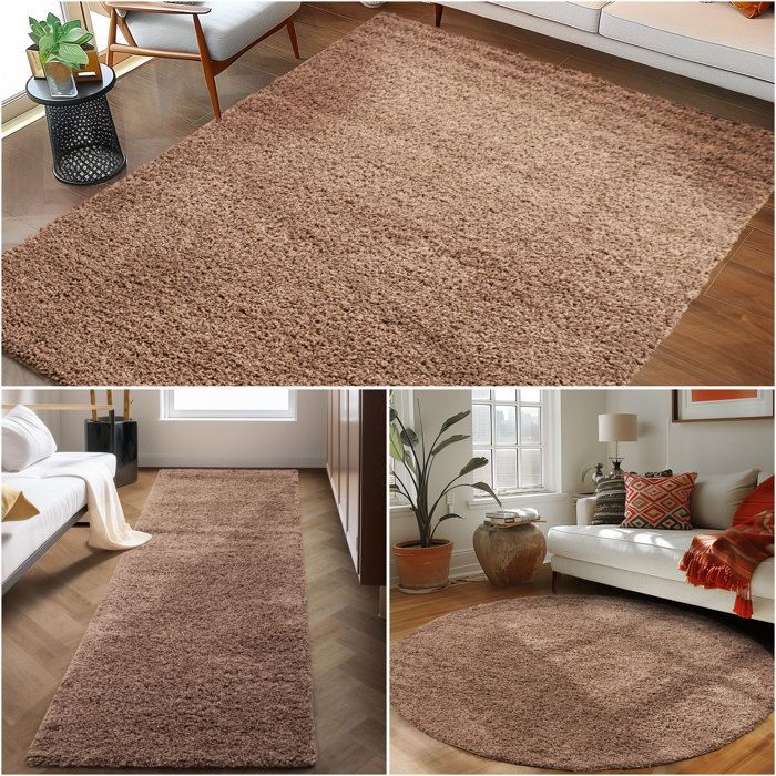 Tapis Salon Shaggy - Mylan - Mocca - 240 x 340 cm - 100% Polypropylène - CARPETTEX