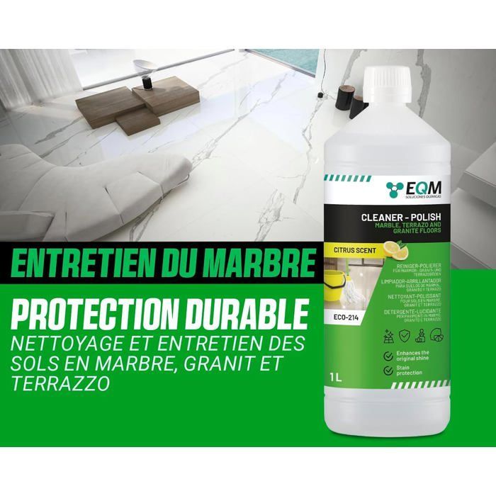 Nettoyant et Polissage pour Marbre & Pierre naturelle - 1L - Rehausse la couleur et la brillance naturelles