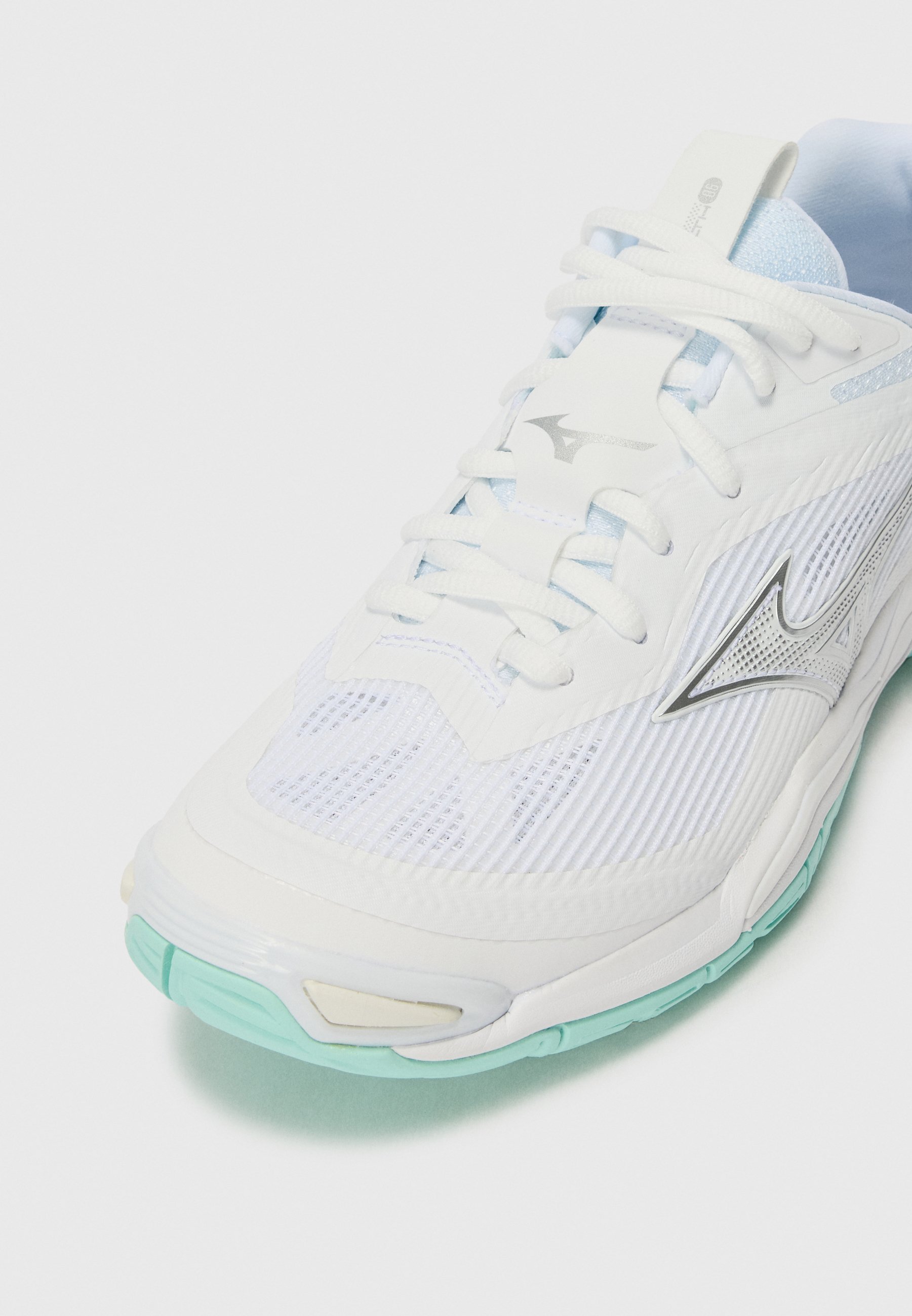 Mizuno WAVE STEALTH 6 - Handbalschoenen - wit/blauwe tint