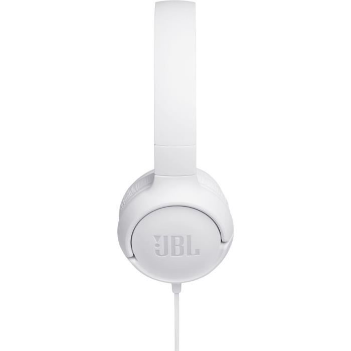 Auriculares con cable JBL Tune 500 - Sonido Pure Bass - Diseño ligero y plegable - Blanco
