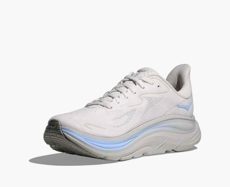 HOKA Clifton 10 Weiß/Gletscherblau