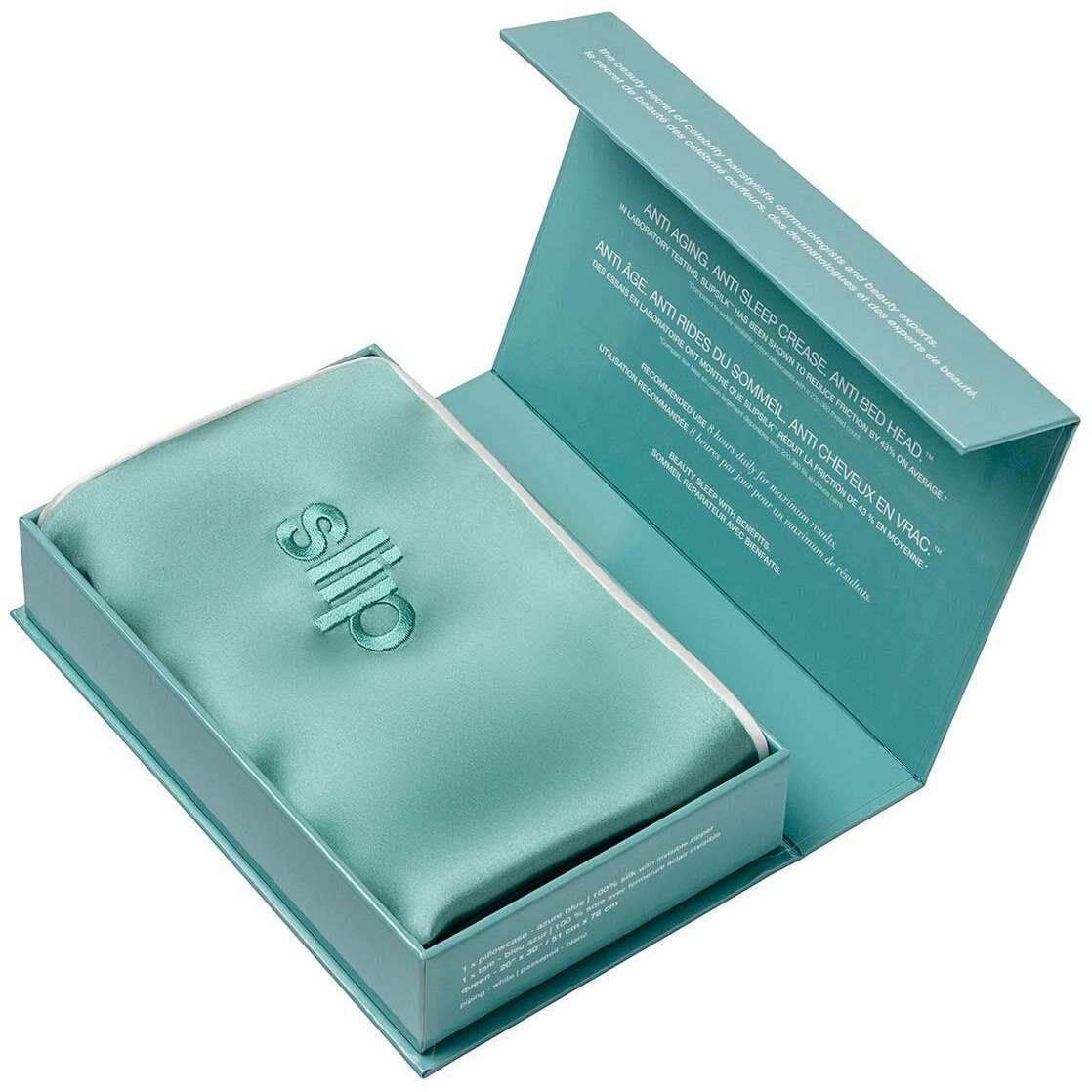 Slip Pure Silk Queen Pillowcase - Azure Blue