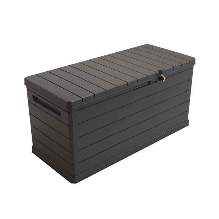 350L Outdoor Storage Box - Grey Garden Storage Box 118.5x52x57cm - Carrying Handles - Water Resistant ArtPlast