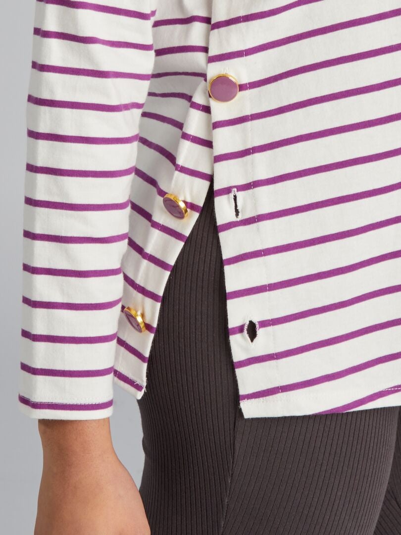 Camiseta listrada para enfermagem - ROSA