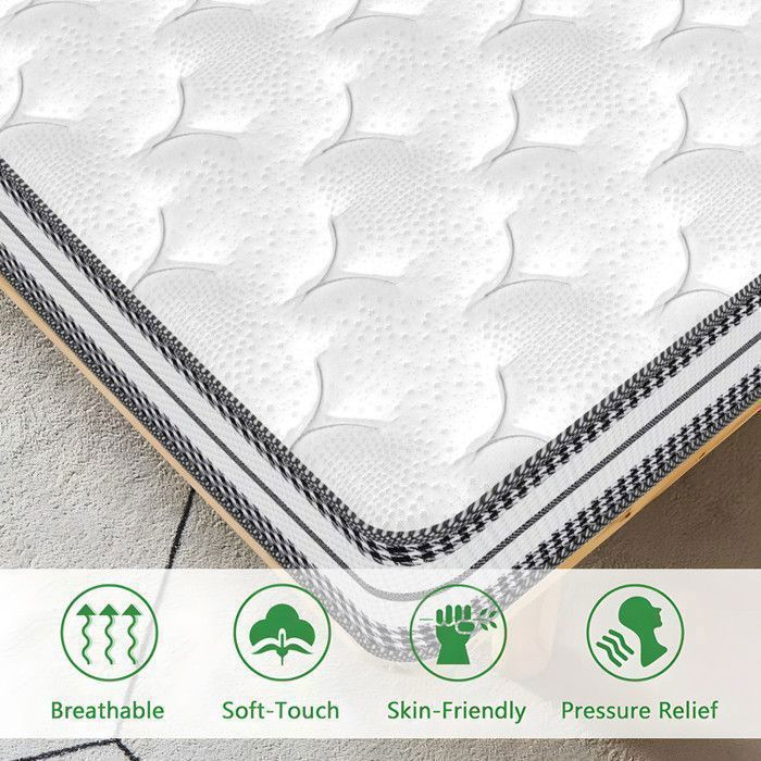 Colchón de 90x200 | Espuma viscoelástica + muelles ensacados | 26 cm de grosor | Oeko-TEX® | Transpirable y respetuoso con la piel | Soporte perfecto
