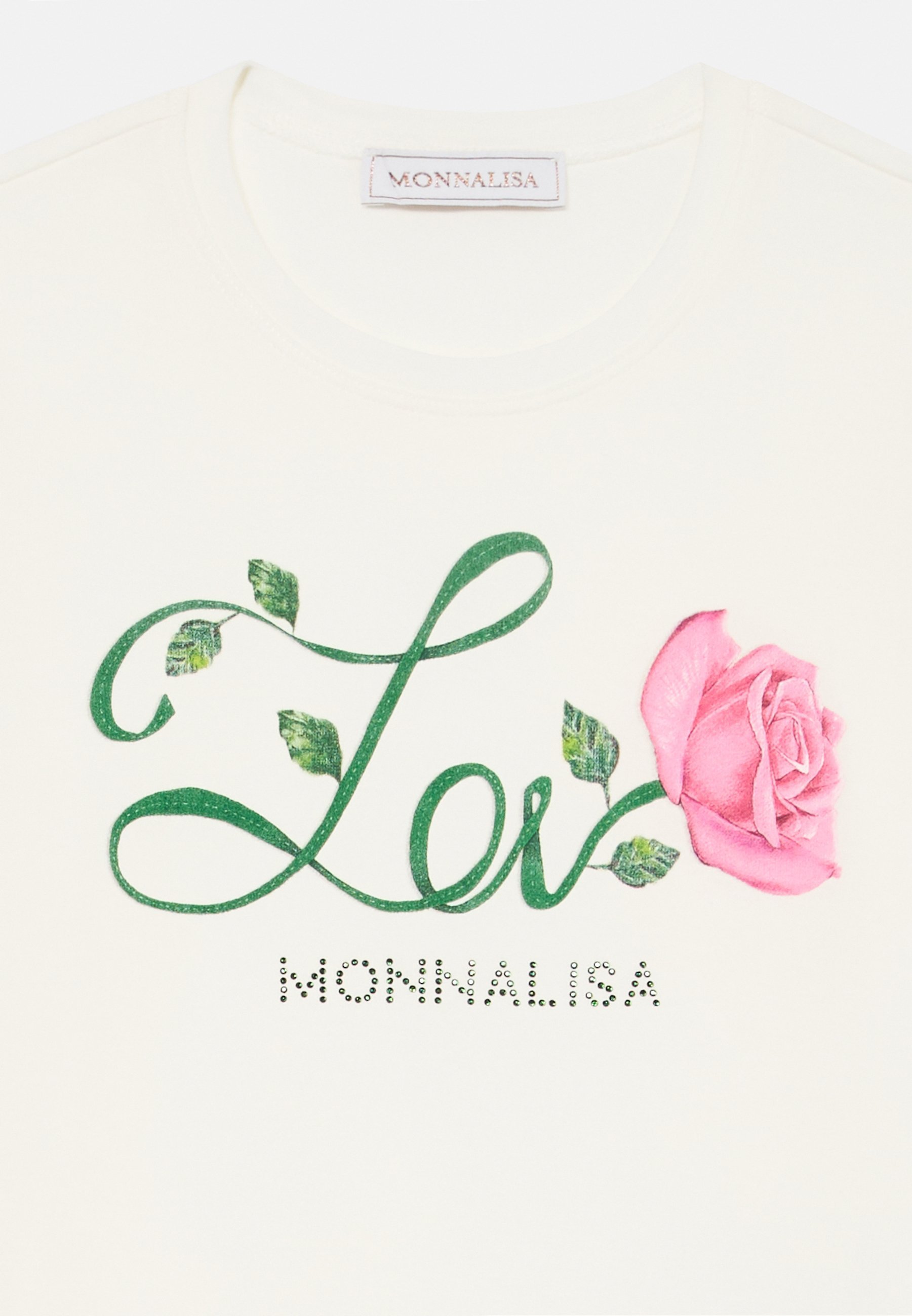 Monnalisa LOVE ROSE - Top met lange mouwen - panna