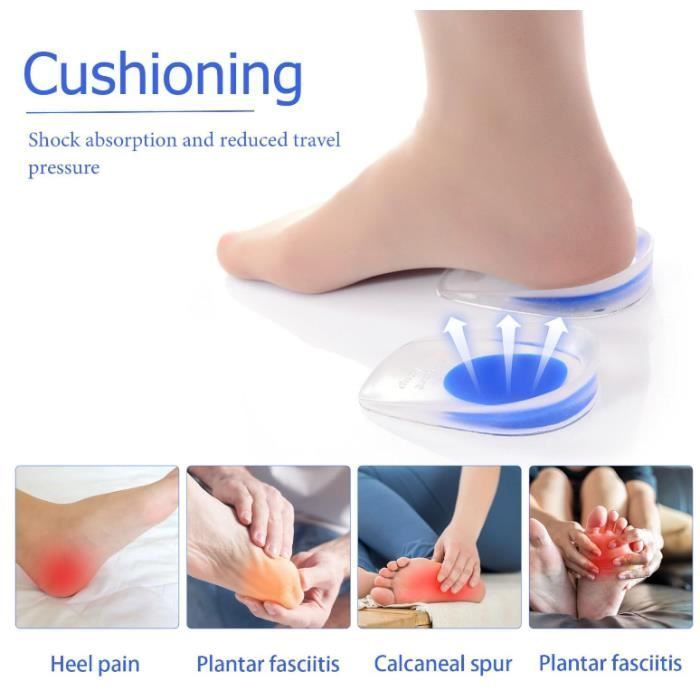 5 Paires Talonnettes en Gel Epine Calcaneenne Talonnette Tendon D'Achille Tendinite et Fasciite Plantaire Orthopédique Coussinet