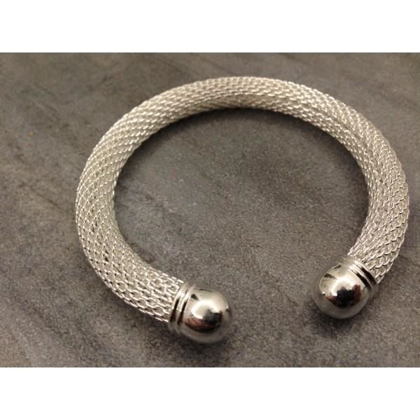 Women's Silver Round Bangle Bracelet
