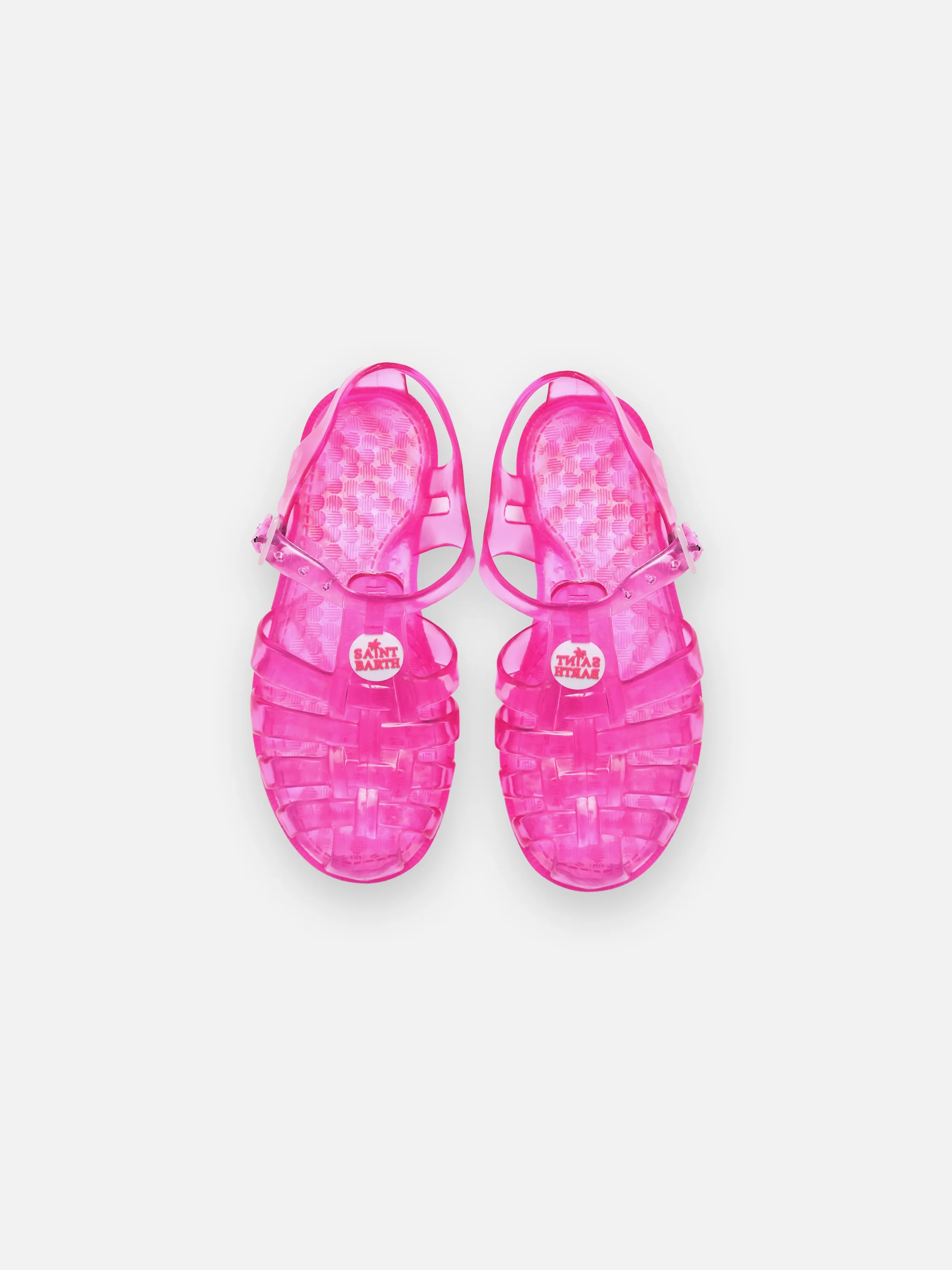 Sandales en plastique rose fluo pour filles