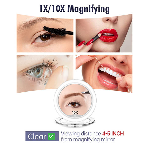 Specchio da trucco a LED Fascinate 22x19,5cm RM313_White_L3C_1X10X