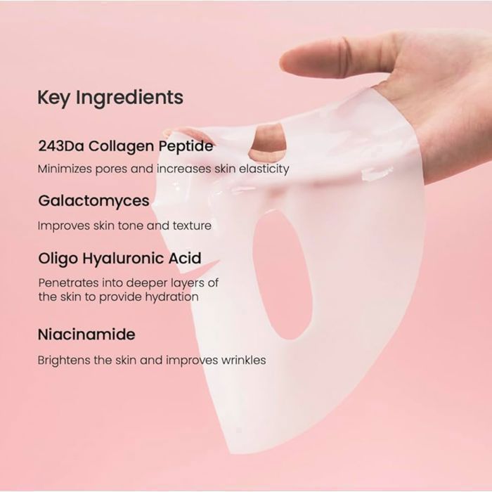 Verpakking met 8 collageen gezichtsmaskers - Hydraterend, anti-aging, voedend, verstevigend, voor een stralende huid - Veganistisch, parabenenvrij