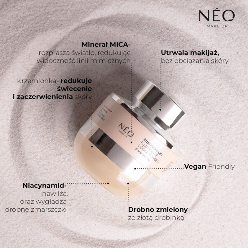 Polvos sueltos iluminadores con sérum intenso de Neo Make Up